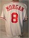 Joe Morgan Autographed/Hand Signed Cinncinati Reds Cooperstown 1975 Style Baseball Jersey with HOF 9