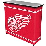 NHL8000-DR - NHL Detroit Redwings 2 Shelf Portable Bar w/ Case