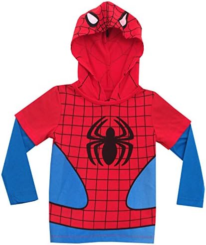 Spiderman Marvel Comics Mighty Fine Toddler Hooded Long-Sleeve T-Shirt Tee