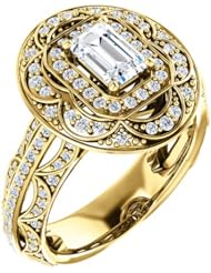 10K Yellow Gold Emerald Cut Diamond Ring -- LIFETIME WARRANTY