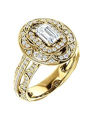 14K Yellow Gold Emerald Cut Diamond Ring -- LIFETIME WARRANTY
