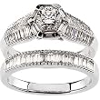 14K White Gold Diamond Wedding Set - 1.68 Ct.