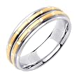 14K Two Tone Gold and White Band Width 6.5mm