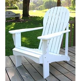 Patio adirondack chair white cedar wood high back support lead free by