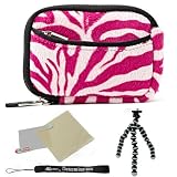 Low Price Magenta and White - Black Trim Slim Protective Soft Fur Zebra Pattern Cover Carrying Case Sleeve with Extra Pocket for Panasonic Lumix DMC-FX700 DMC-LS5 DMC-LX5 DMC-S1 DMC-S3 DMC-TS3 DMC-TS10 DMC-ZS8 DMC-ZS10 Point and Shoot Digital Camera + Includes Grey Silver 6 Inch Mini Flexi Tripod + Includes a anti glare screen protector, will protect from any small scratches and dirt.