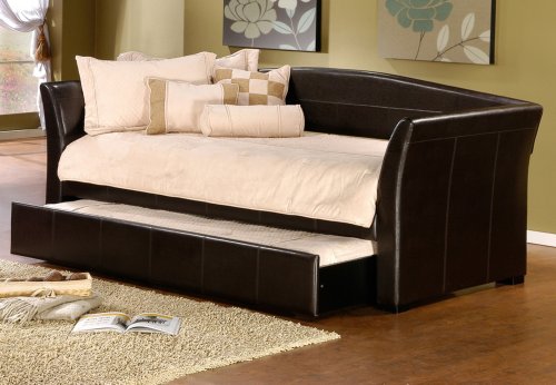 Hillsdale Montgomery Brown Faux Leather Trundle Daybed