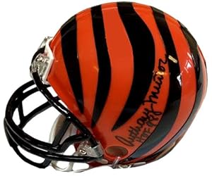 Anthony Munoz Autographed/Signed Cincinnati Bengals Riddell NFL Mini Helmet with 