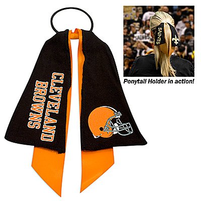 CLEVELAND BROWNS PONYTAIL HOLDER HAIR TIE RIBBON