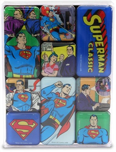  Superman - 9 Piece Fridge Magnet Set (Vintage Superman Designs)