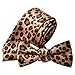 TopTie Unisex Leopard Spotted Print Black Skinny NeckTie & Bowtie Set