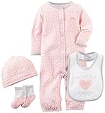 カーターズ Carter's ご出産祝いに カバーオール 足つき 帽子 靴下 豪華4点 ギフトセット 4-Piece Take-Me-Home Set NB (50-55cm)