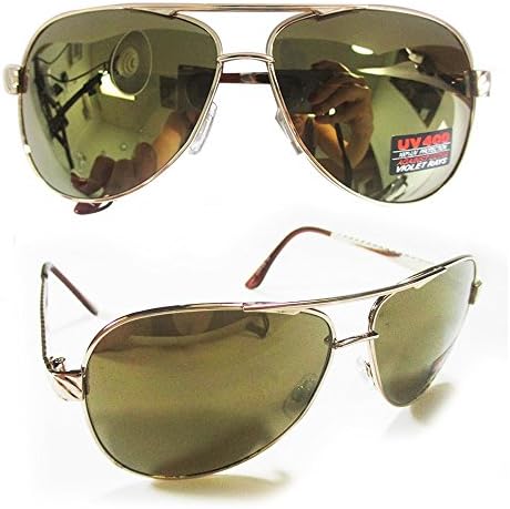Aviator Sunglasses Vintage Mirror Lens Women Fashion Frame Retro Gold New Shades
