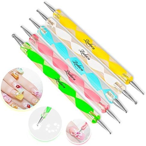 5 pc 2 Way Dotting Pen Tool Nail Art Tip Dot Paint Manicure kit by viptao