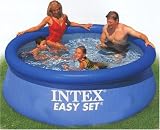 8' x 30" EASY SET SOLID BLUE SWIMMING POOL (WITH DVD)
