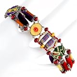 NEW Ayala's Hip Fabrics Bracelet in Bright Motley Patterns #8947 AB OB
