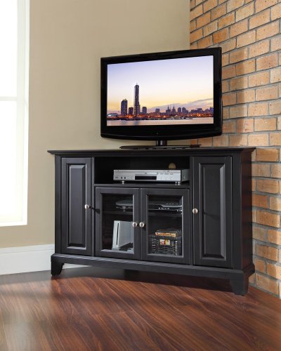 Crosley Furniture Newport 48-Inch Corner TV Stand, Black