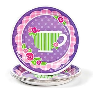 Girly Tea Party Dessert Plates (8 pc)