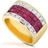One of a Kind 1 3/5ctw Diamond & Ruby Band (GH/VS-SI) in 18k Gold