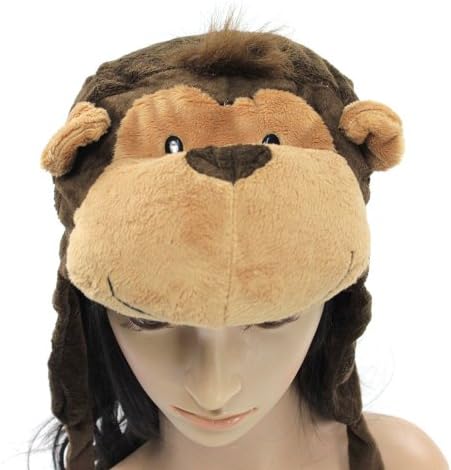 Animal Hat Kids - Children's Size with Ear Covers and Fleece Lining Monkey