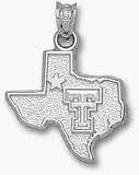 Texas Tech Red Raiders TT / Star / Texas Map Pendant - Sterling Silver Jewelry