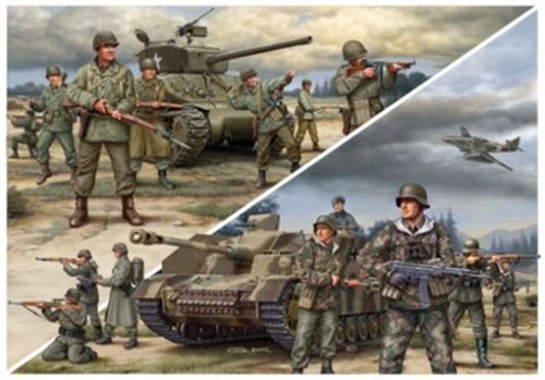 Childrens Toyshop  Spielwaren : Revell Modellbausatz 03201 - Kombiset Sherman & US-Inf. + Sturmgeschütz & Dt. Infanterie im Maßstab 1:72