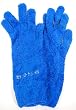 Bebe Winter Gloves Baby Fur Logo Rhinestone Blue
