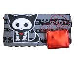 Lounge Fly Skelanimals Cat Kit On Grey Skull Stripes Wallet * 08 Newest Collection *