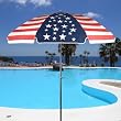 7.5 ft. Acrylic Patio Umbrella Aluminum Pole - US Flag / Ball Color: Beach Ball