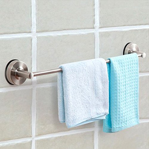 Furniware Suction Cup Towel Bar, 24 Inch Adjustable Wall Mounted Towel