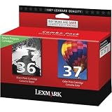 Lexmark No 36 Black & No 37 Color Combo Pack, Return Program Print Cartridges