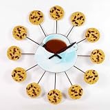 Ashton Sutton TY2989 Bamboo Wall Clock with Cookies and Coffee
