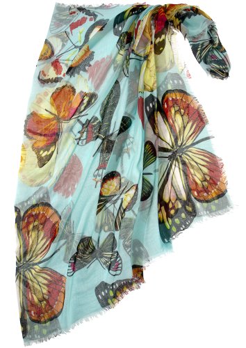 PASSIGATTI Unisex - Erwachsene Schal, Tierdruck 28981, Gr. one size, Gr&uuml;n (1-mint) Preisvergleich