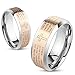 STR-0323 Stainless Steel Lord's Prayer Rose Gold IP Beveled Edge Ring (13)