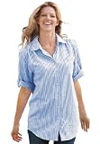 Plus Size Shirt, Seersucker With Generous Fit