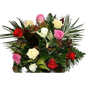 Smile Dozen Assorted Valentines Day Roses Bouquet