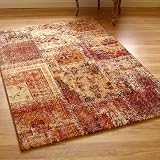 Woodstock 32487-8312 Red, Terracotta & Cream Panel Design Rug