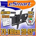 eSmart TV Wandhalterung LCD / PLASMA TV | 76-160 cm | 30-63 Zoll | VESA 100-700 | Neigbar | Schwenkbar | Schwarz | Montagelöcher am TV max. 720 x 480 mm (Breite x Höhe)