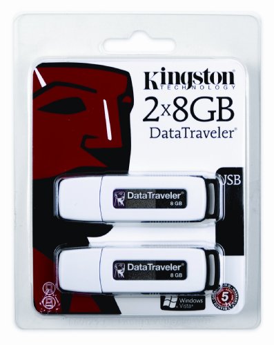 Kingston DataTraveler I - 8 GB USB 2.0 Flash Drive DTI/8GB-2P - 2 Pack Black