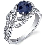 Gracefully Exquisite 1.25 Carats Blue Sapphire Ring in Sterling Silver Size 5 to 9