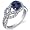 Gracefully Exquisite 1.25 Carats Blue Sapphire Ring in Sterling Silver Rhodium Finish Size 5