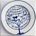 ROB RYAN set of 4 ceramic plates 'Four Trees. Four Seasons'