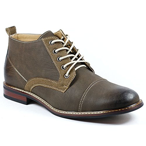 Ferro Aldo MFA-506013 Brown # 207 Men's Lace Up Cap Toe Dress Ankle Boot Shoes