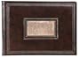 Genuine Italian Leather Guest Book / Journal, Embossed Designs, Gift Boxed, Brown