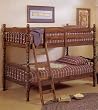 Walnut Finish Twin/Convertible Wooden Bunk Bed
