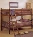 Walnut Finish Twin/Convertible Wooden Bunk Bed