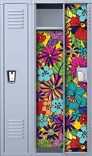 Jungle Flowers Full Length Vinyl Magnetic Locker Wallpaper Set