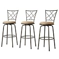 Landen Quarter Cross-Back Adjustable Barstools - Set of 3