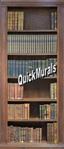 Library Bookshelf Canvas Peel and Stick Canvas Wall Mural 36 Inches Wide X 84 Inches High
