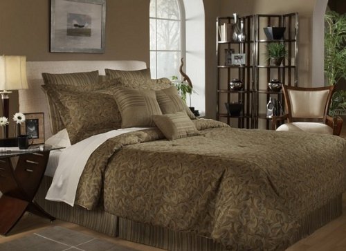 7pc Partridge Brown Queen Size Bed in a Bag Comforter Set