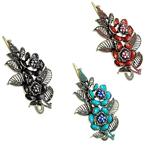 Leegoal(TM) Charm Flower Alligator Hair-clips and Fashion Crystal Rhinestone Hair Pins